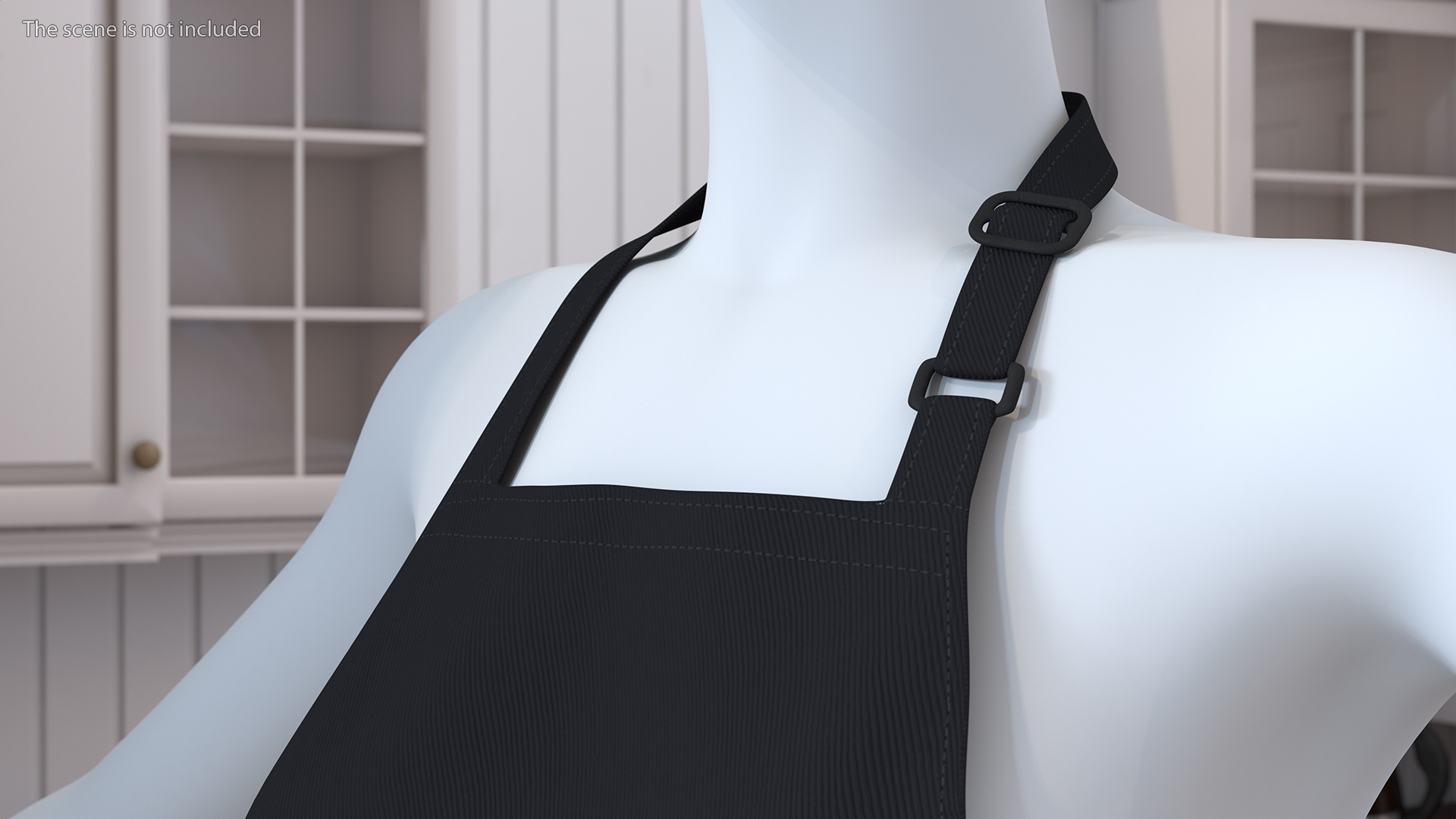 Cooking Apron Black 3D model