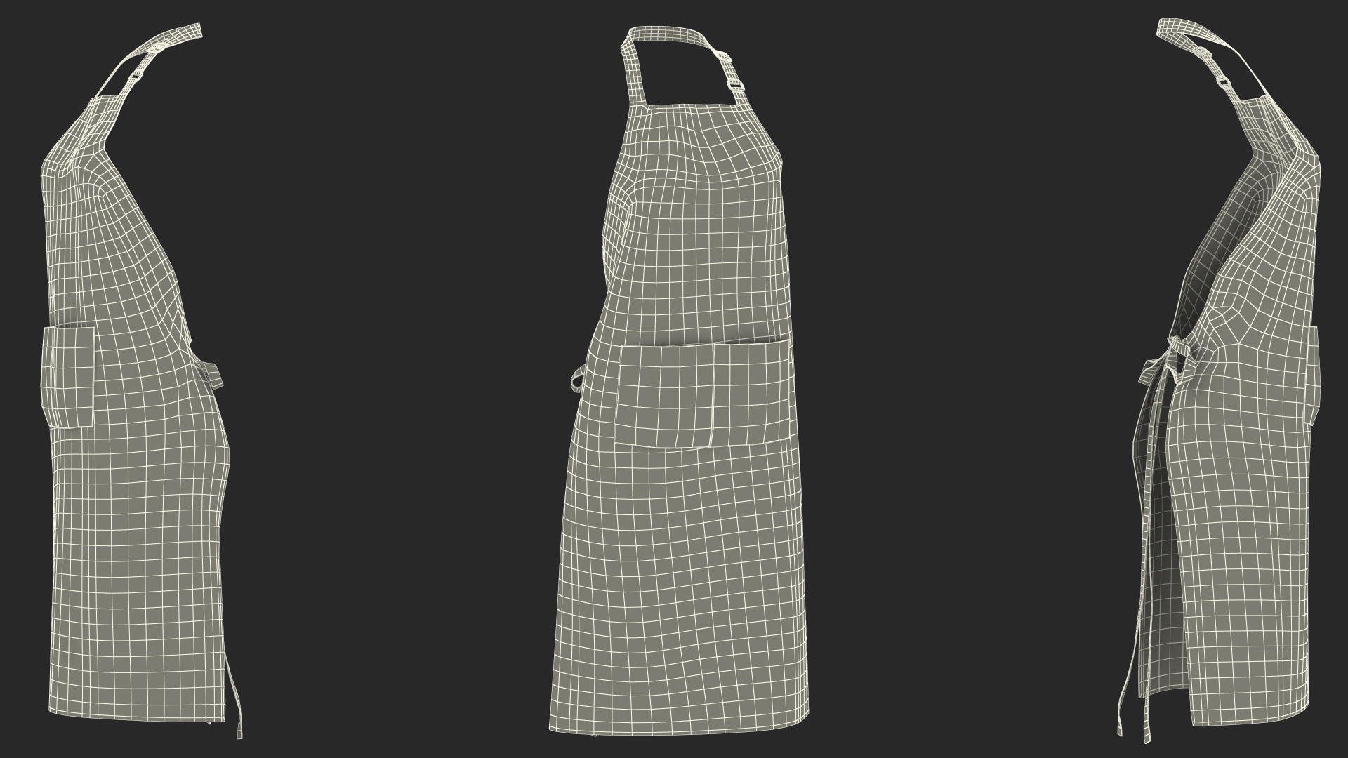 Cooking Apron Black 3D model