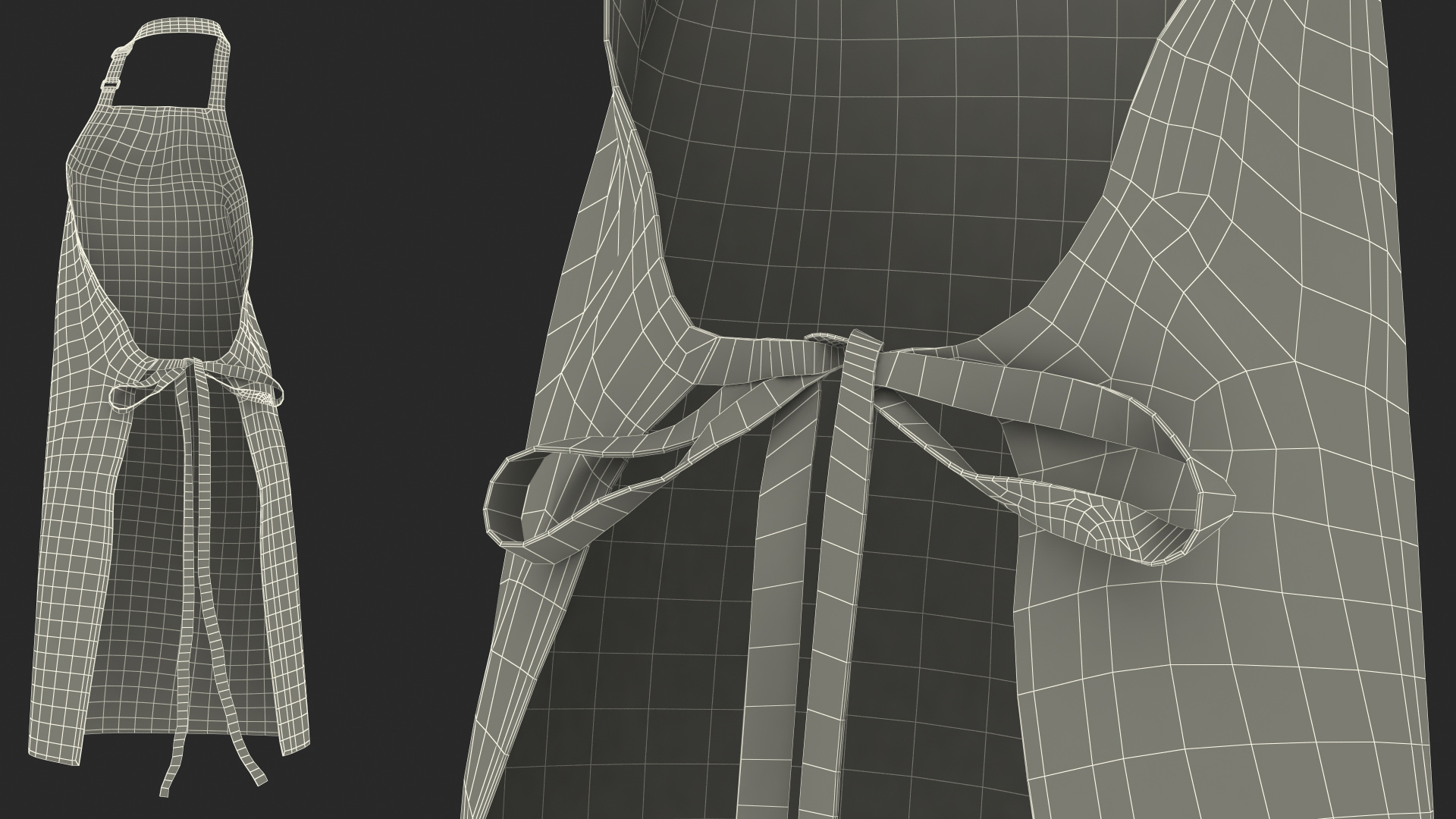 Cooking Apron Black 3D model