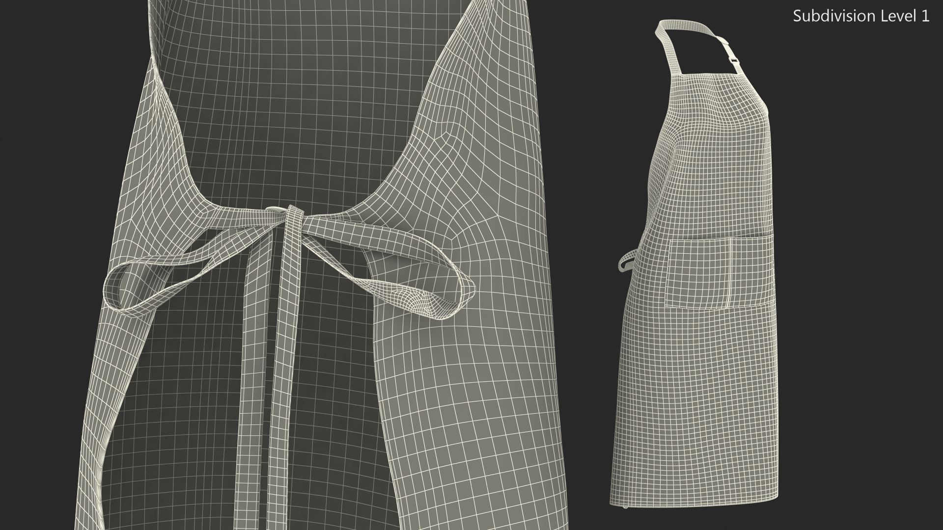 Cooking Apron Black 3D model
