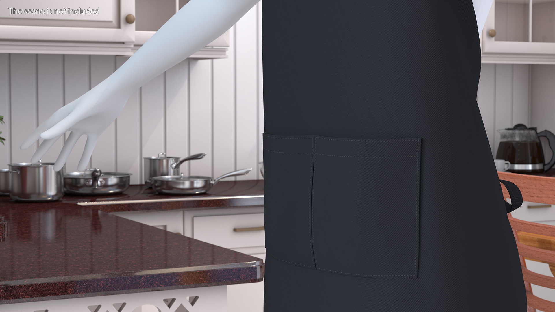 Cooking Apron Black 3D model