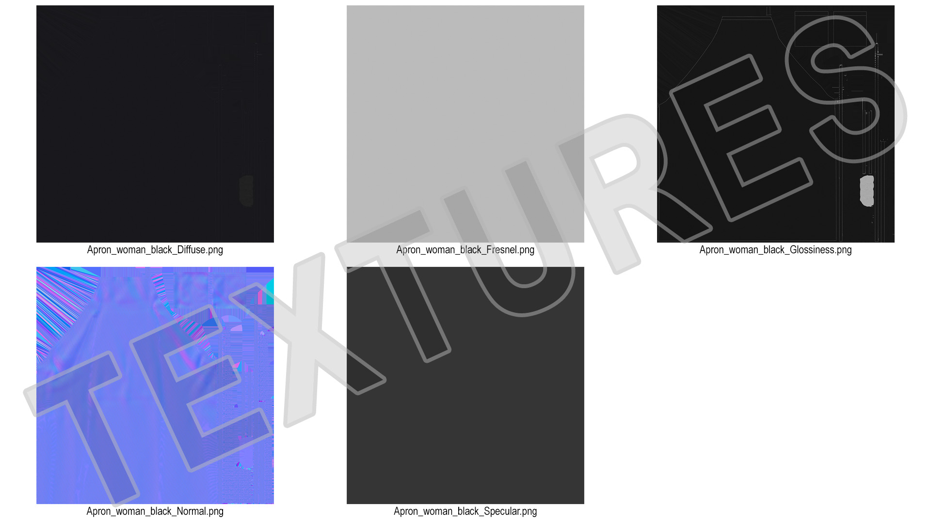 Cooking Apron Black 3D model