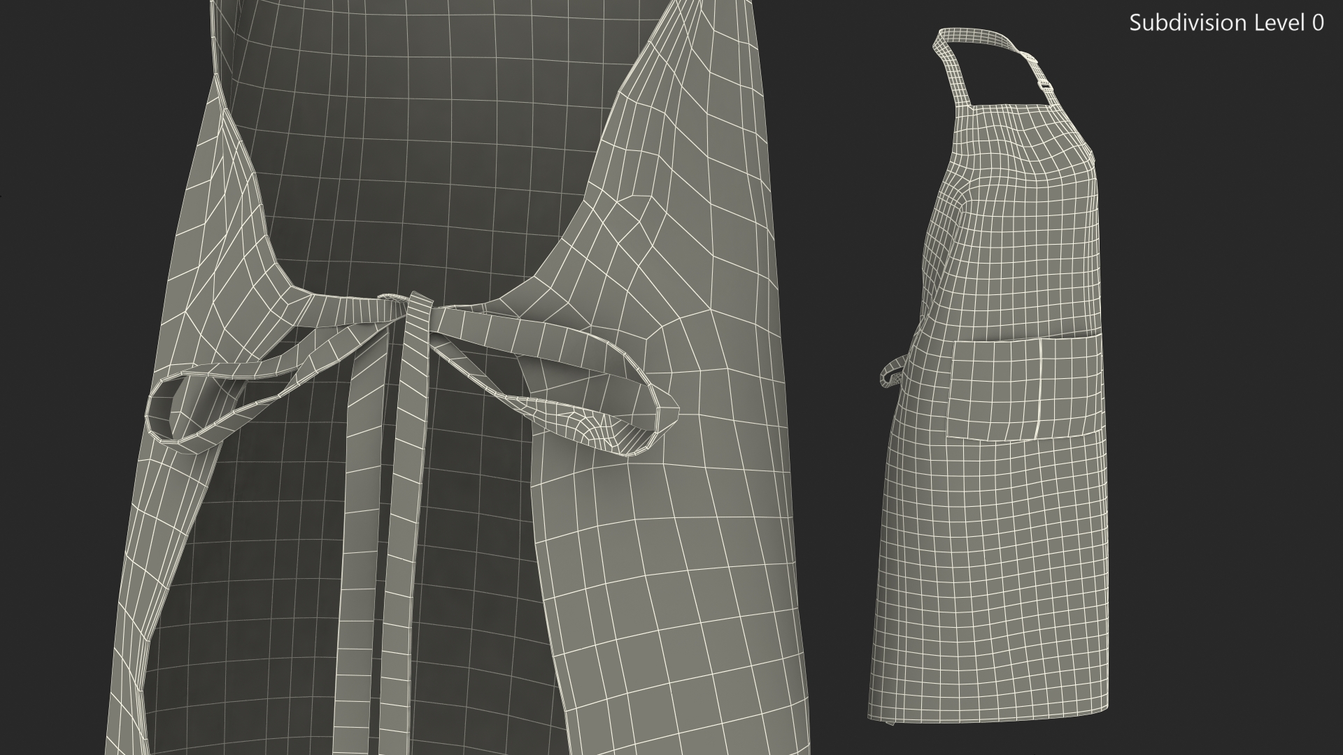 Cooking Apron Black 3D model