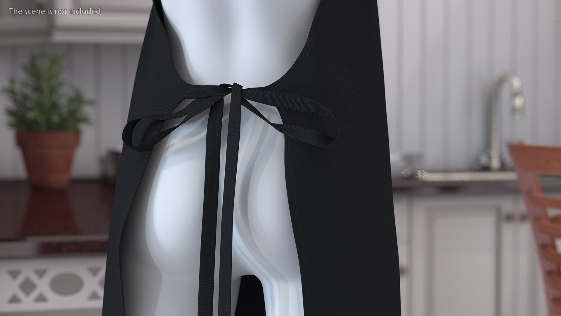 Cooking Apron Black 3D model