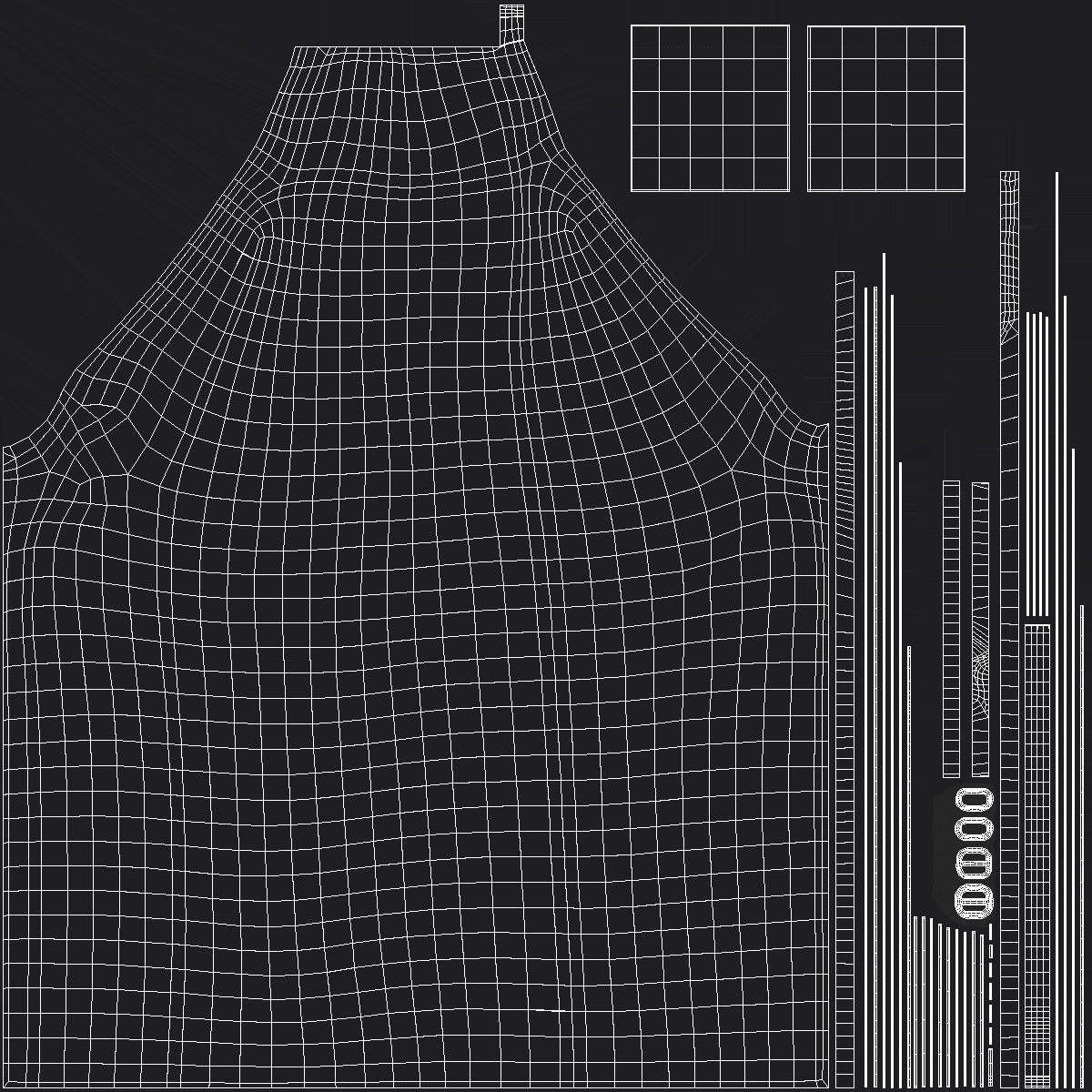 Cooking Apron Black 3D model