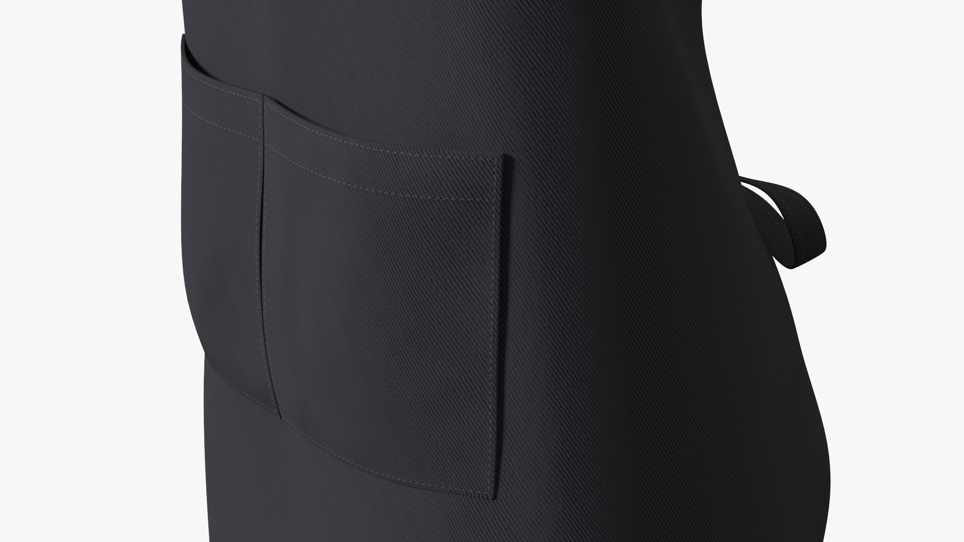 Cooking Apron Black 3D model