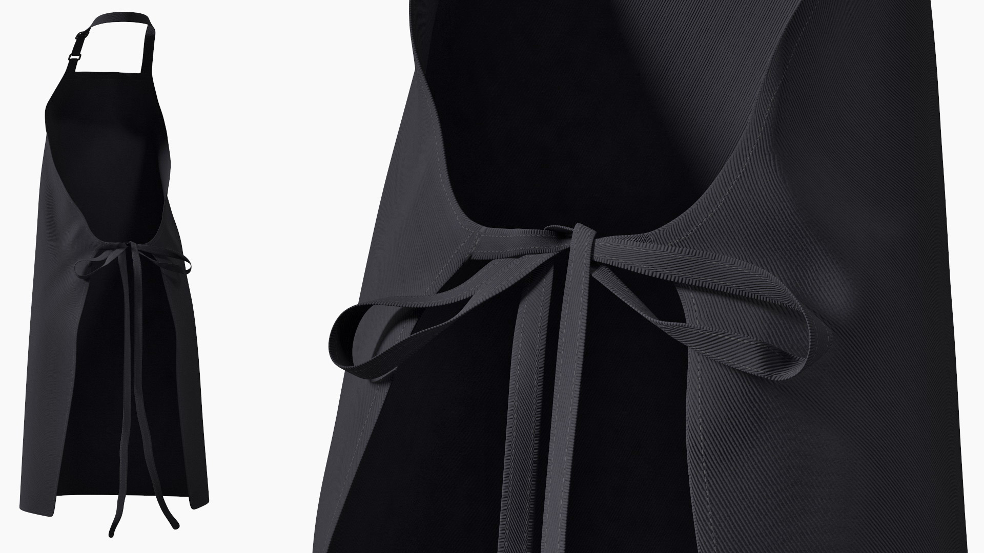 Cooking Apron Black 3D model