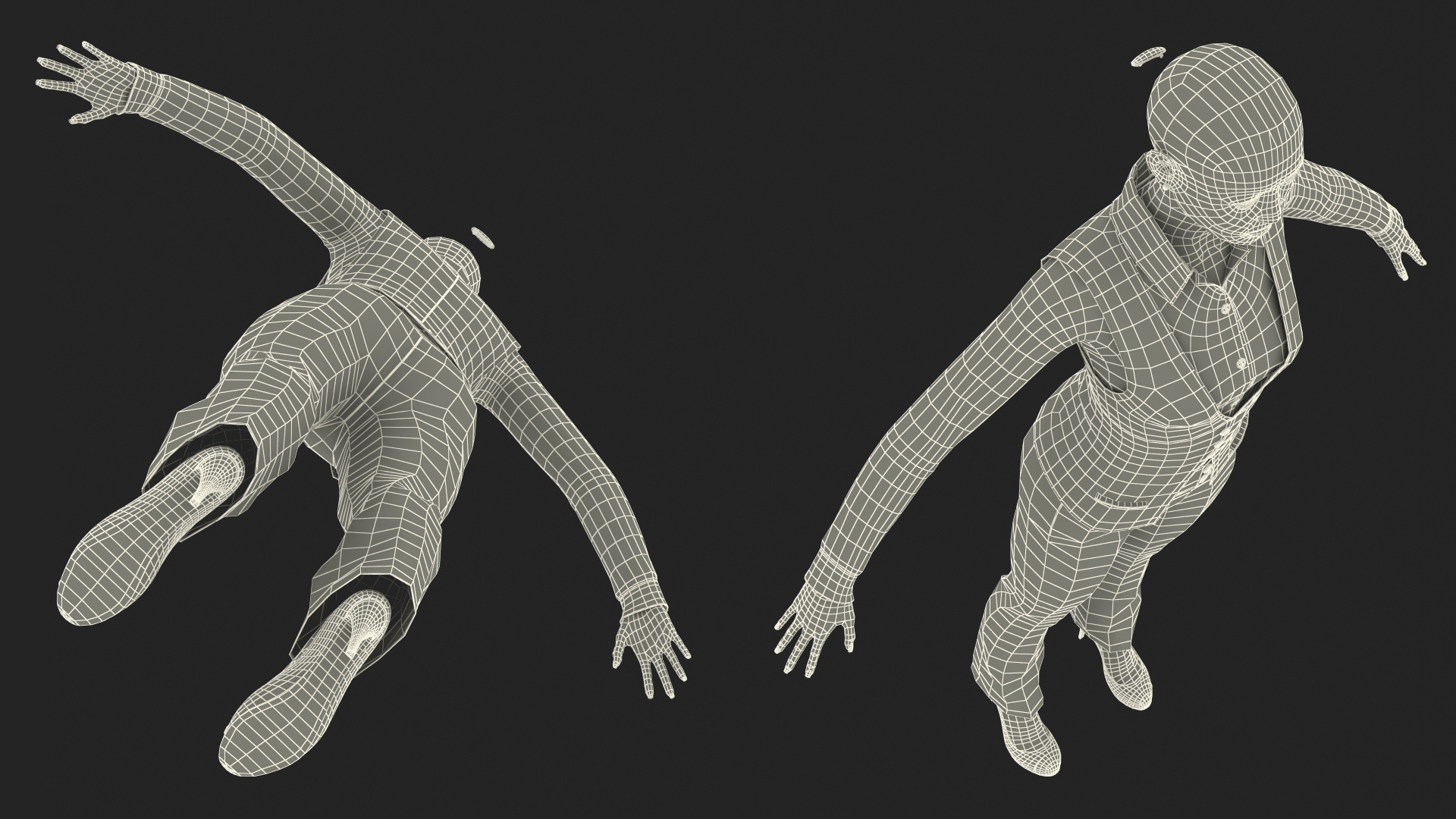 3D model Asian Businesswoman in Formal Suit Fur Rigged