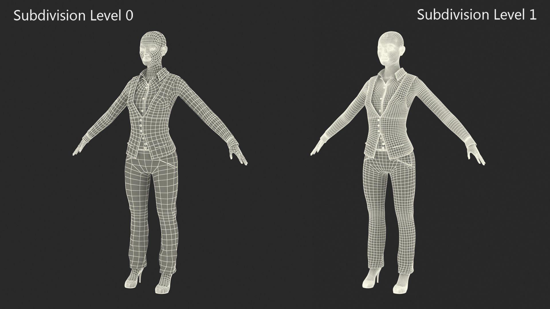 3D model Asian Businesswoman in Formal Suit Fur Rigged