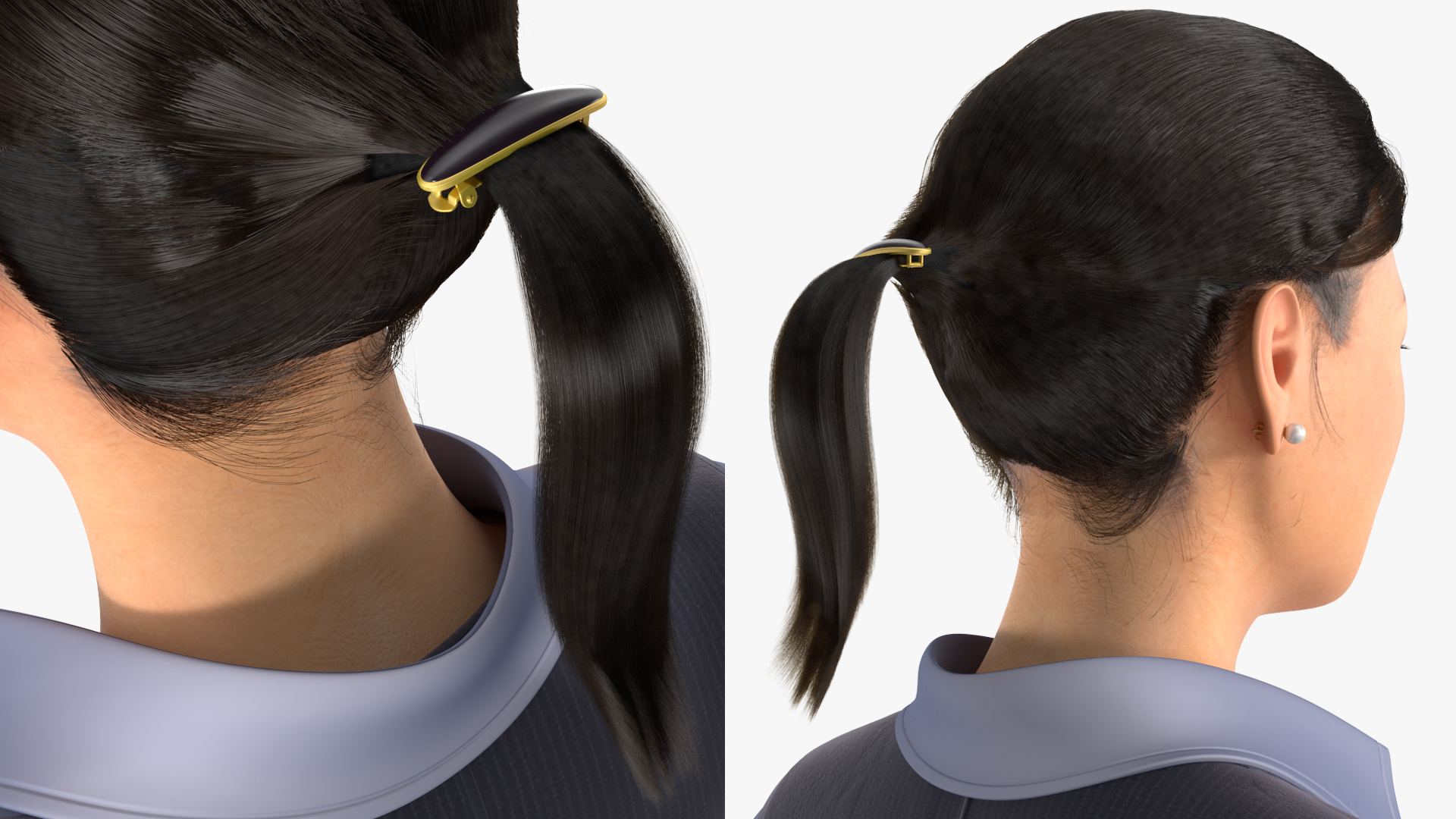 3D model Asian Businesswoman in Formal Suit Fur Rigged