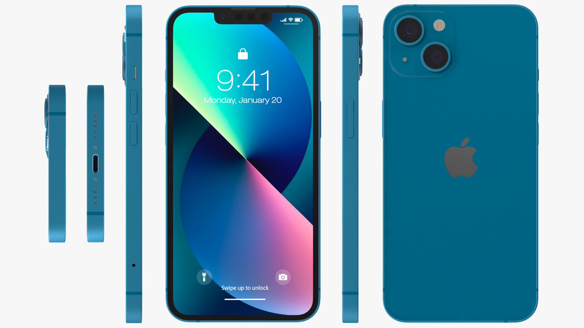 3D model Blue Apple iPhone 13