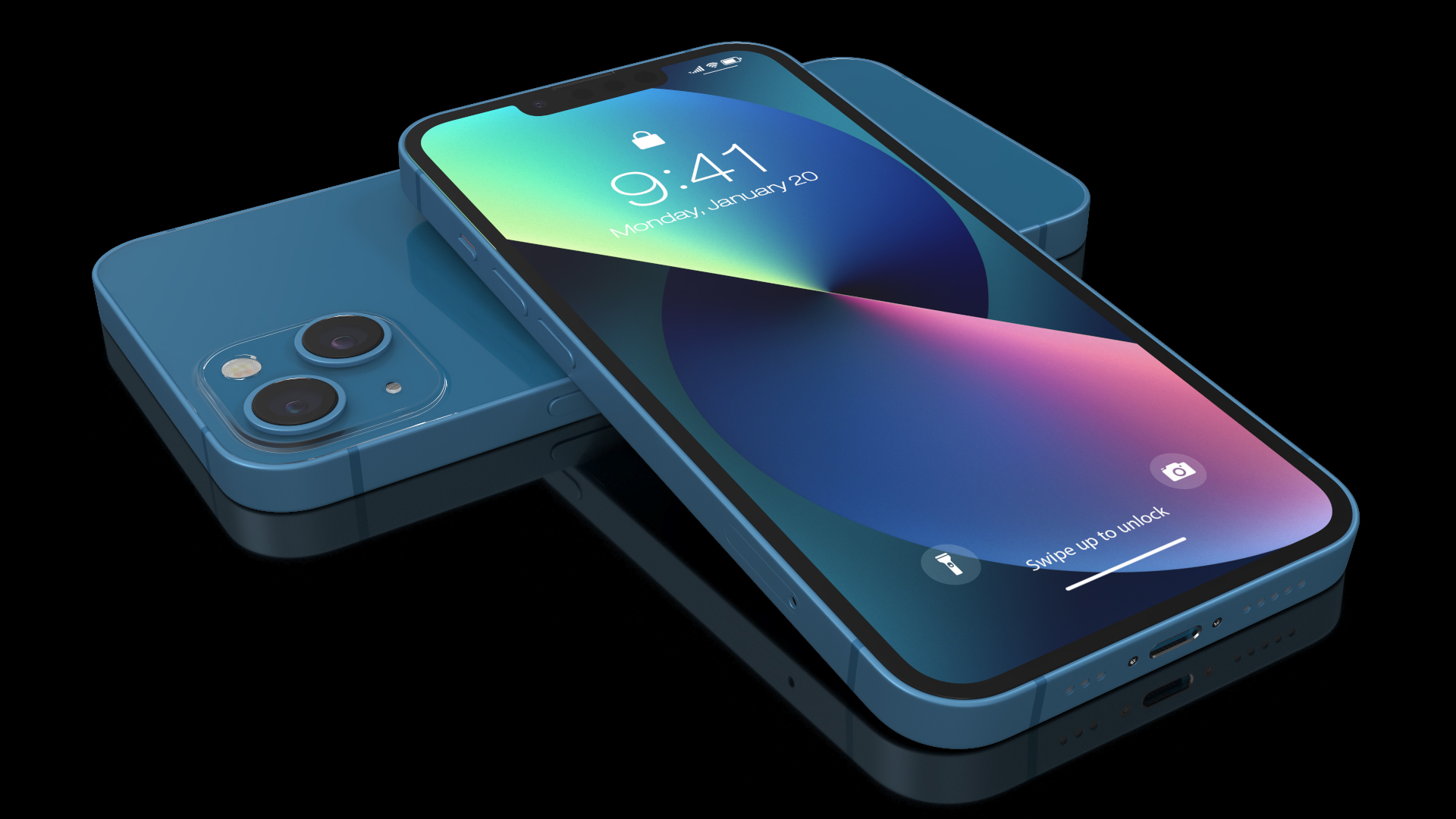 3D model Blue Apple iPhone 13