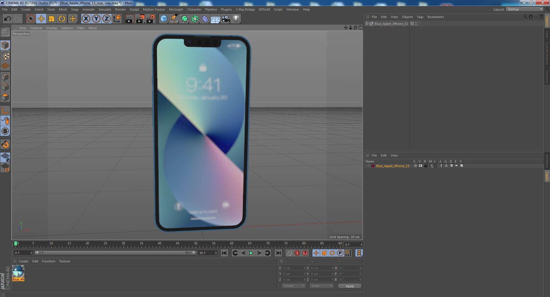 3D model Blue Apple iPhone 13