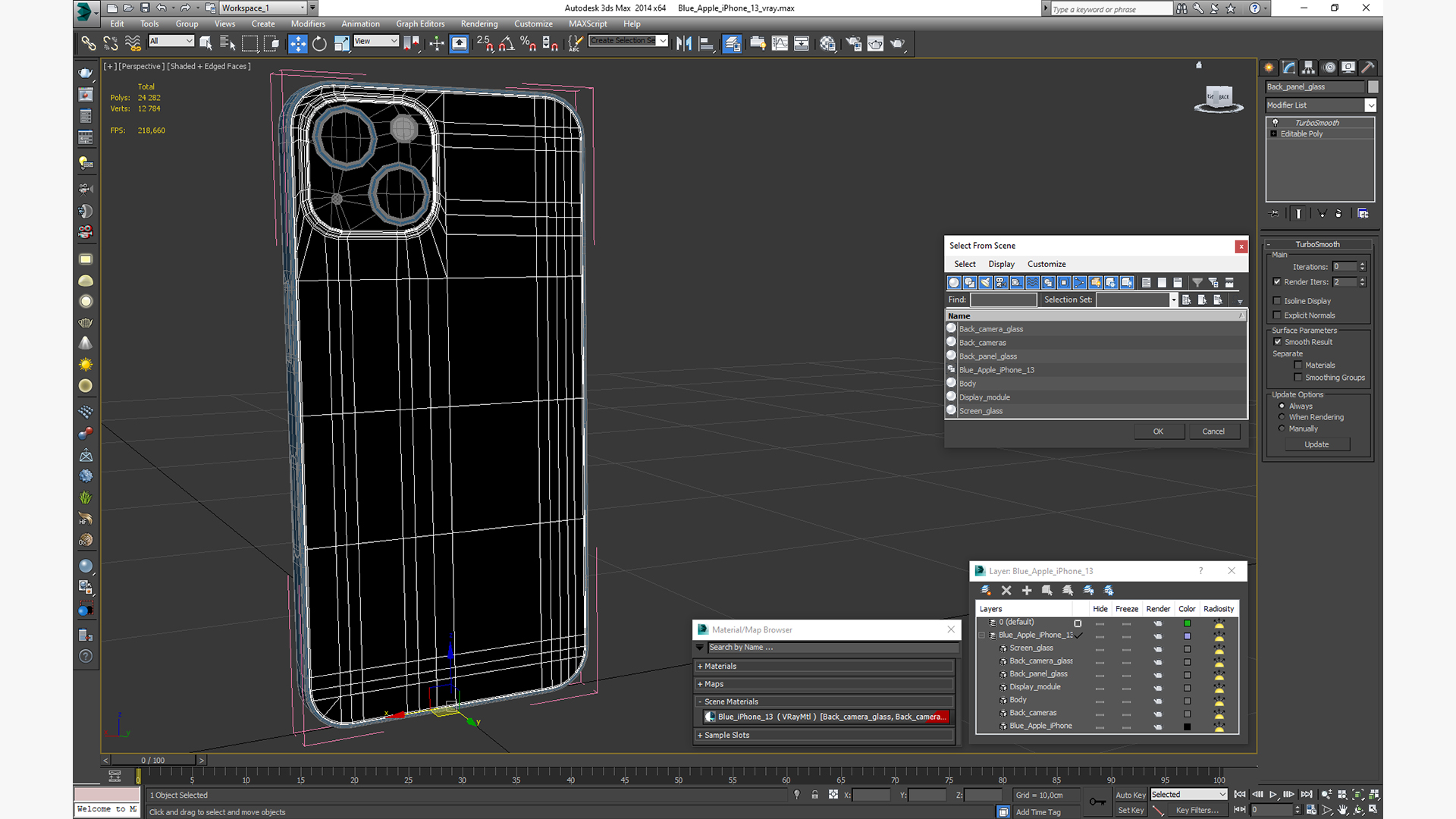 3D model Blue Apple iPhone 13