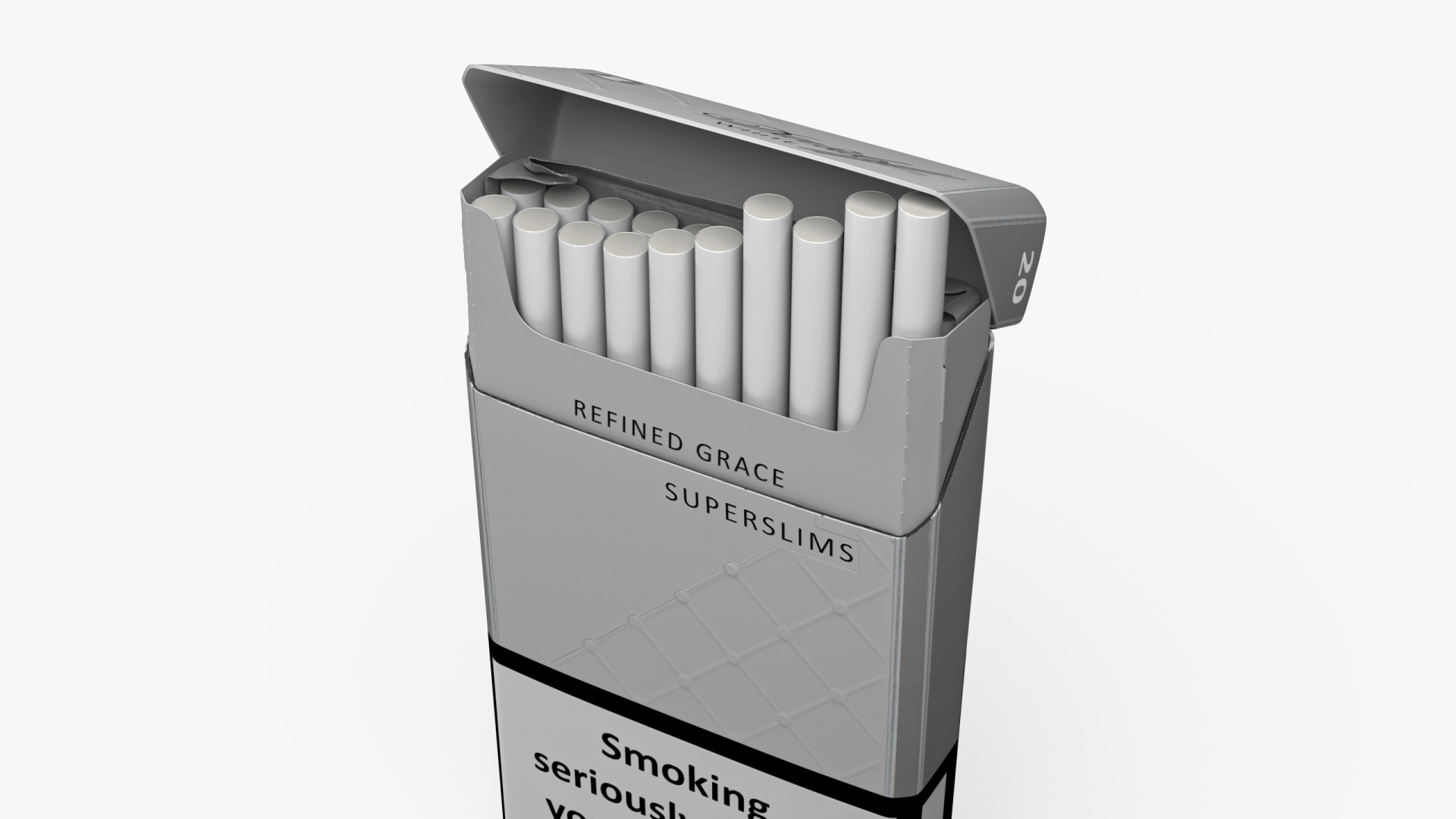 Open Pack of Cigarettes Davidoff White Super Slim 3D model