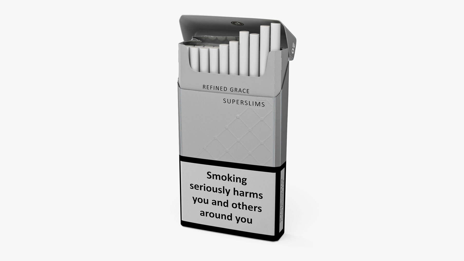 Open Pack of Cigarettes Davidoff White Super Slim 3D model