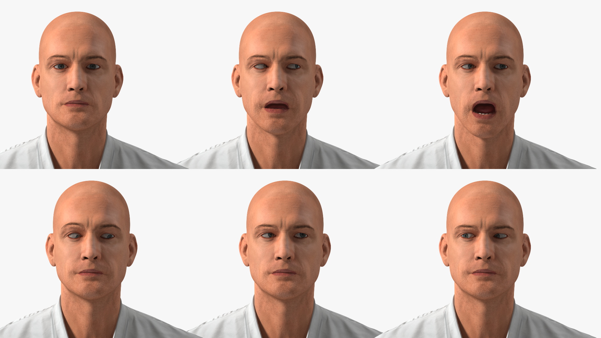 3D Karate Practitioner in Gi with Black Belt Rigged model