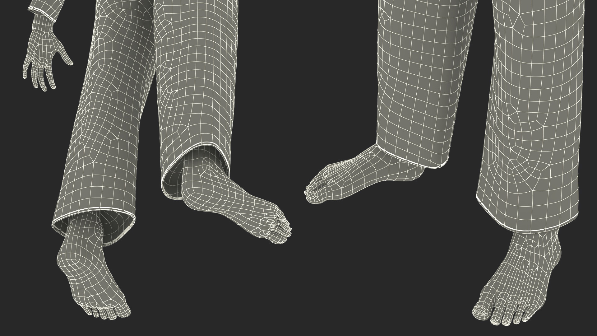 3D Karate Practitioner in Gi with Black Belt Rigged model