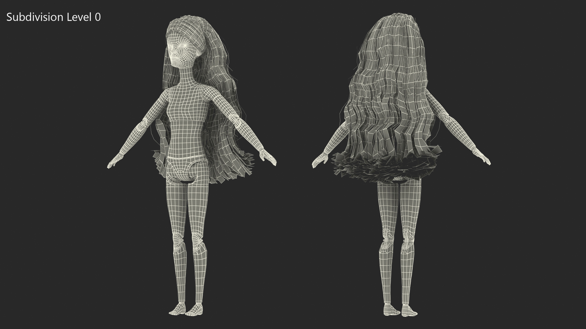3D Barbie Doll Without Clothes Rigged for Modo model