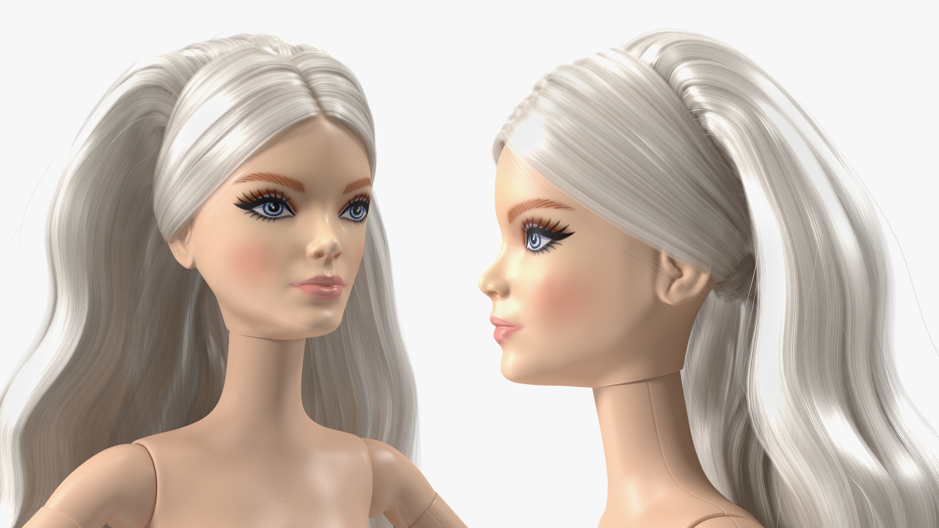3D Barbie Doll Without Clothes Rigged for Modo model