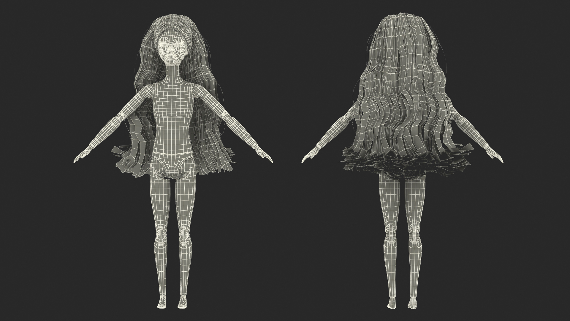 3D Barbie Doll Without Clothes Rigged for Modo model