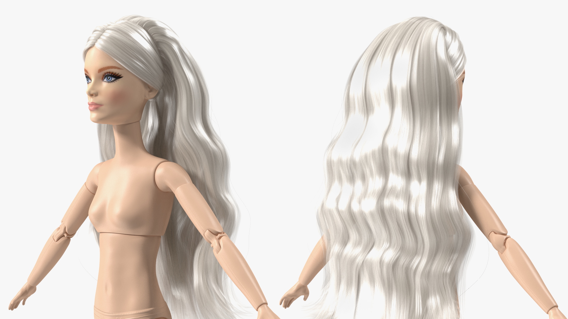 3D Barbie Doll Without Clothes Rigged for Modo model