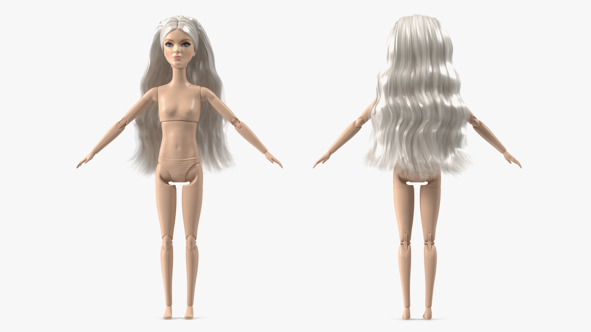 3D Barbie Doll Without Clothes Rigged for Modo model