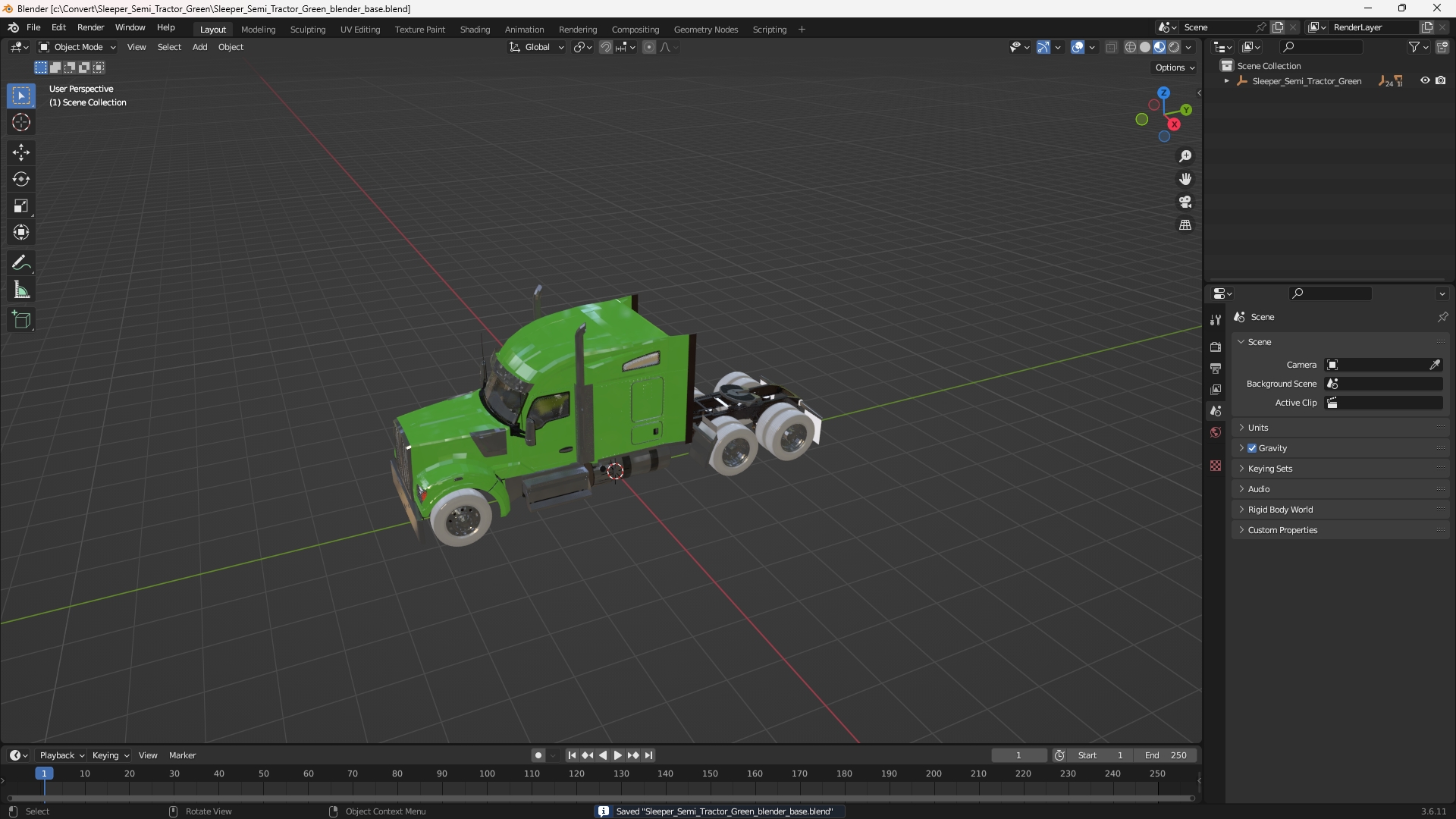 Sleeper Semi Tractor Green - view 10