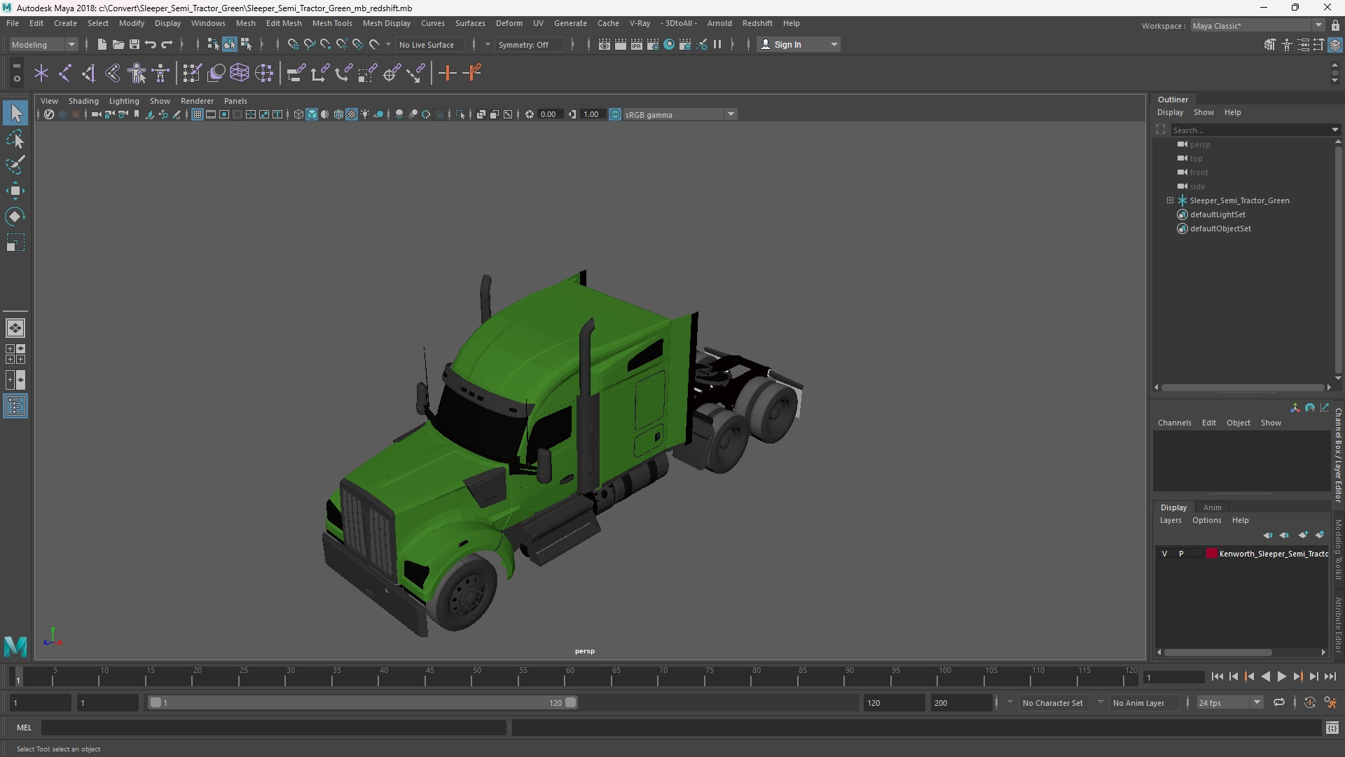 Sleeper Semi Tractor Green - view 11