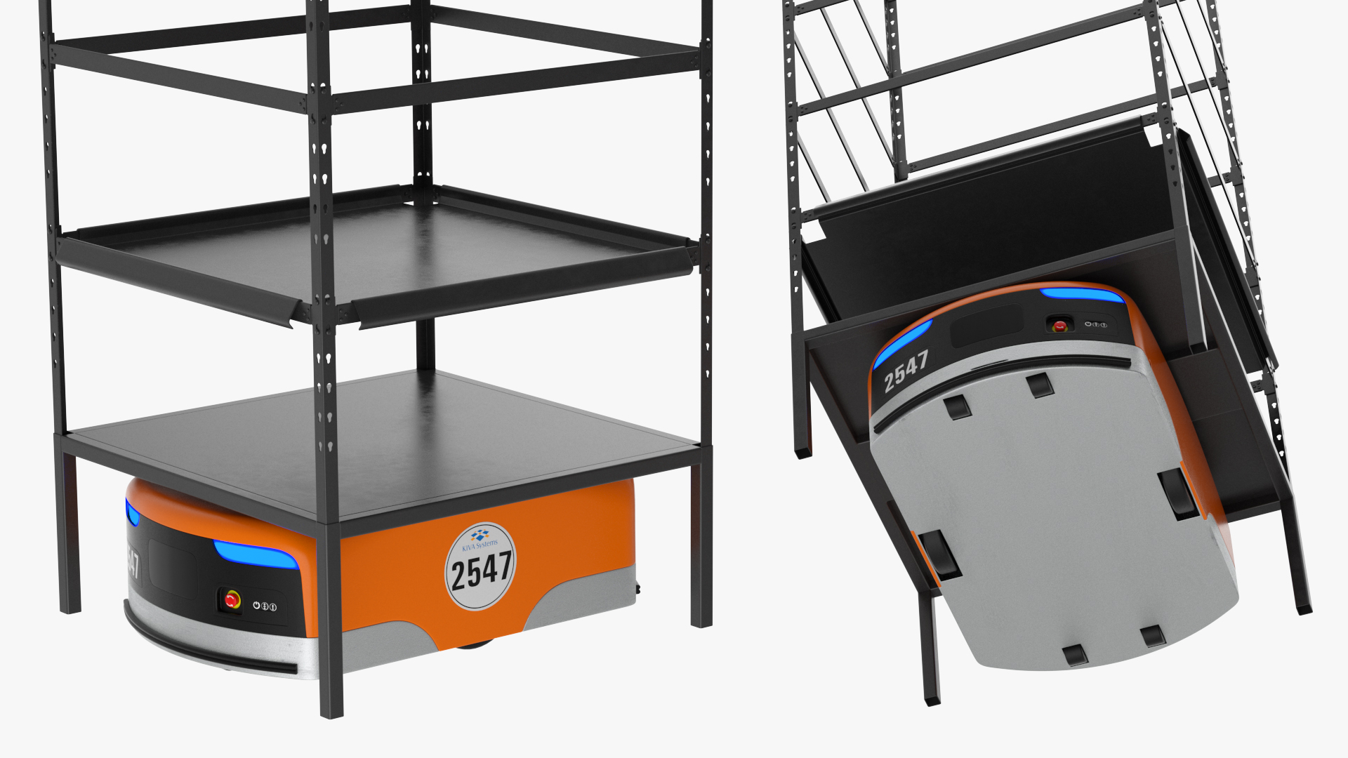 Amazon Kiva Warehouse Robot with Rack 3D
