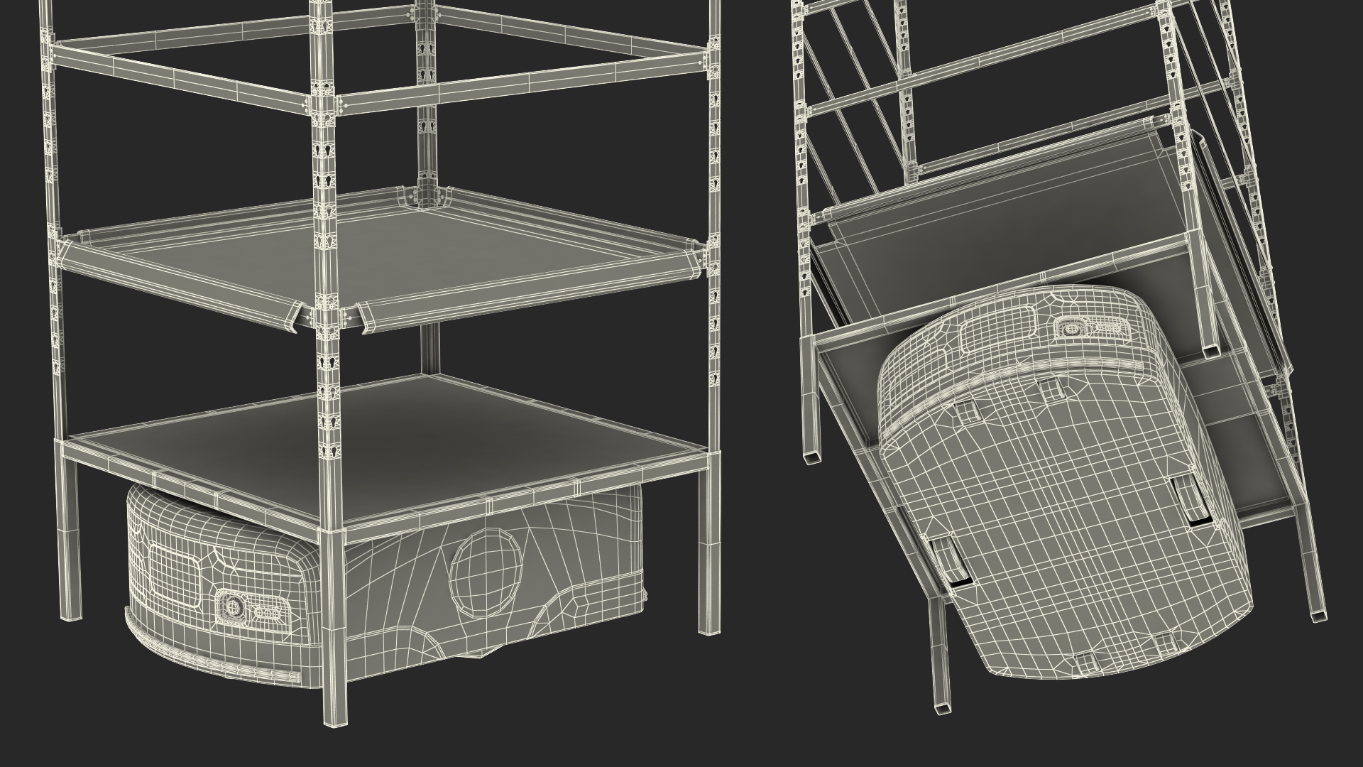 Amazon Kiva Warehouse Robot with Rack 3D