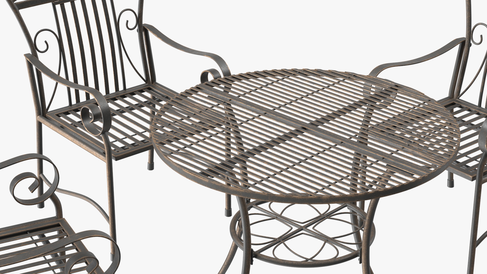 Black Iron Garden Furniture 3D
