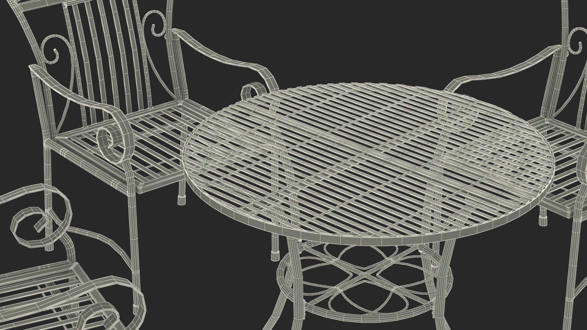 Black Iron Garden Furniture 3D