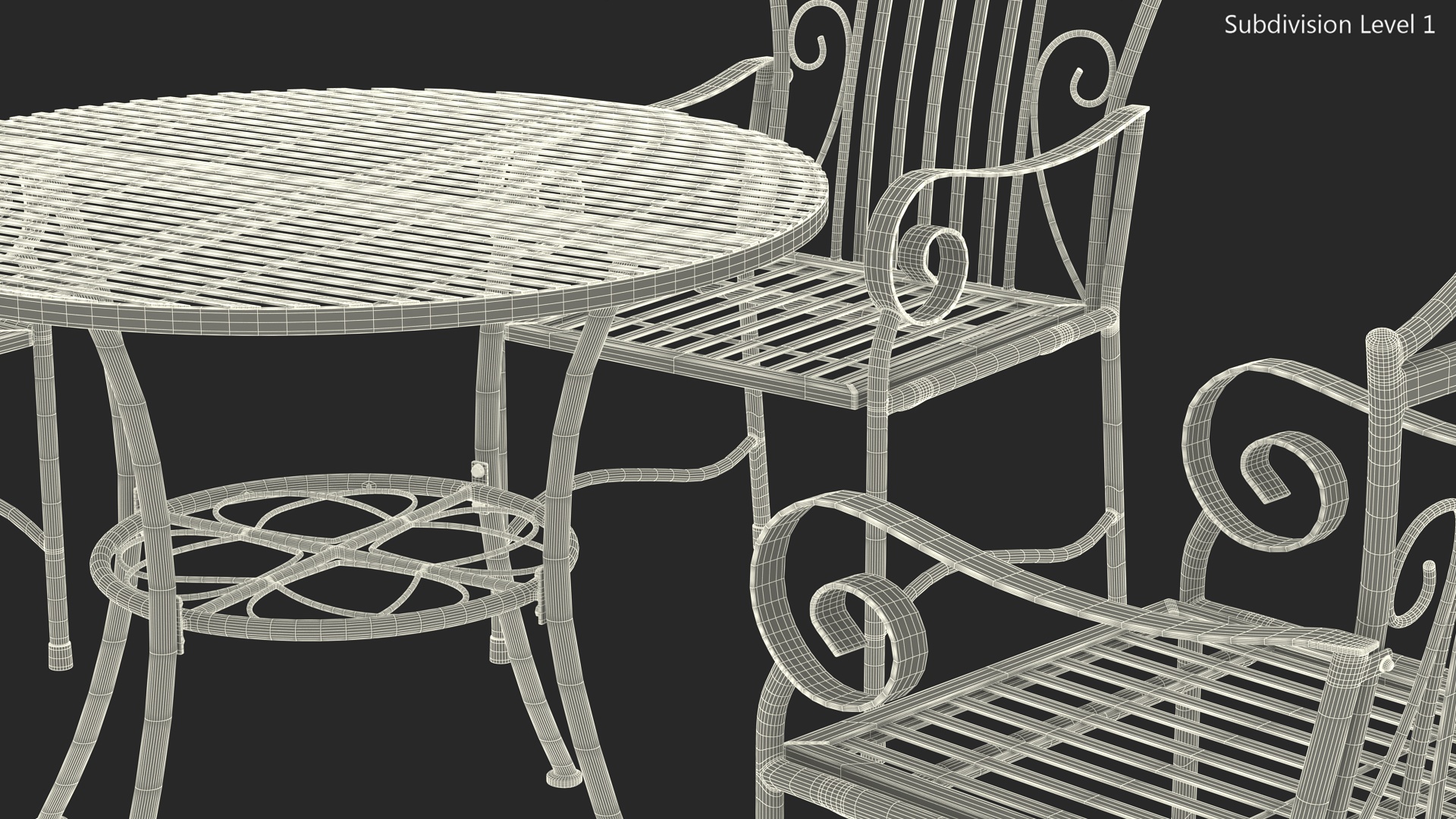 Black Iron Garden Furniture 3D
