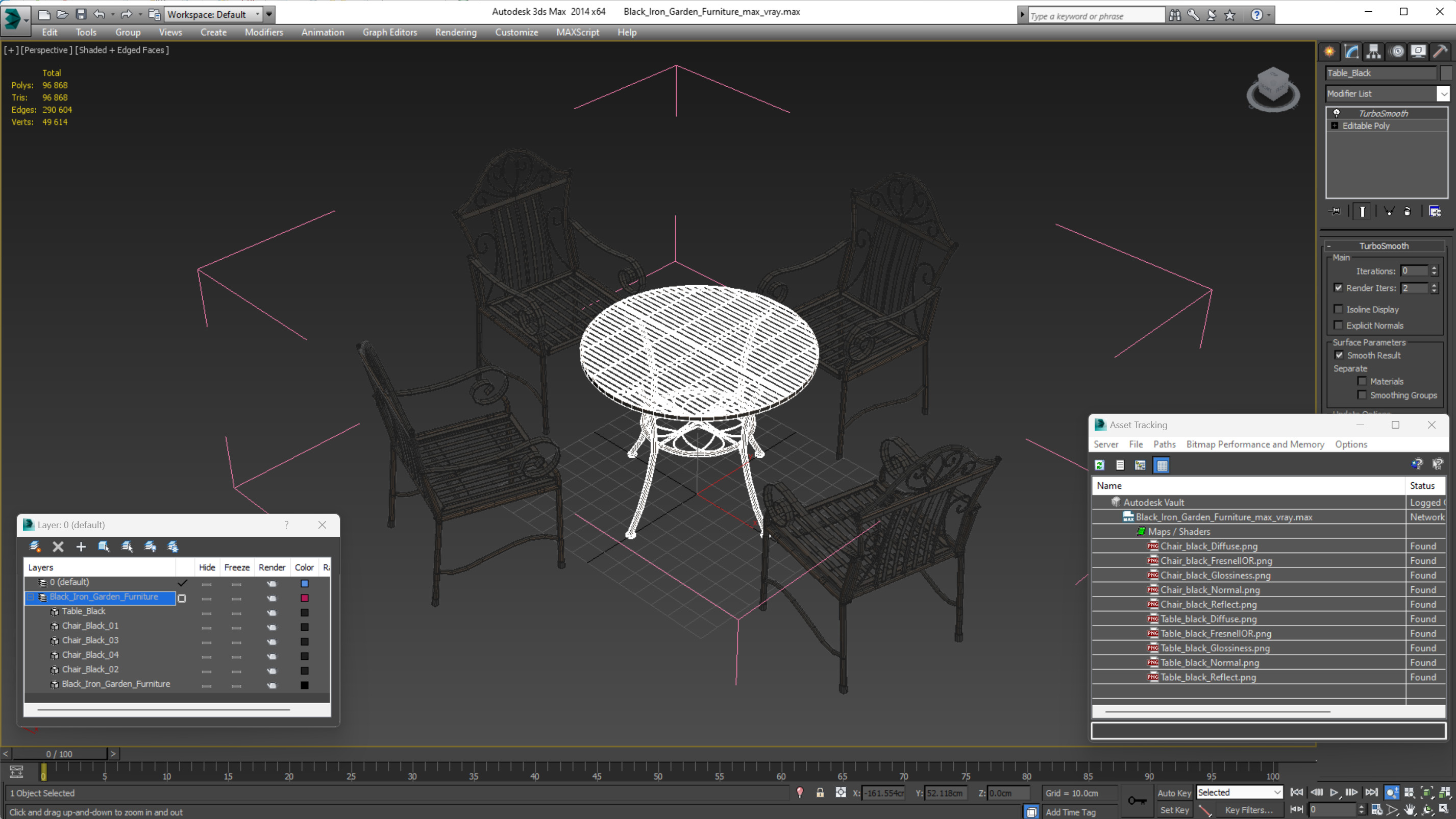 Black Iron Garden Furniture 3D