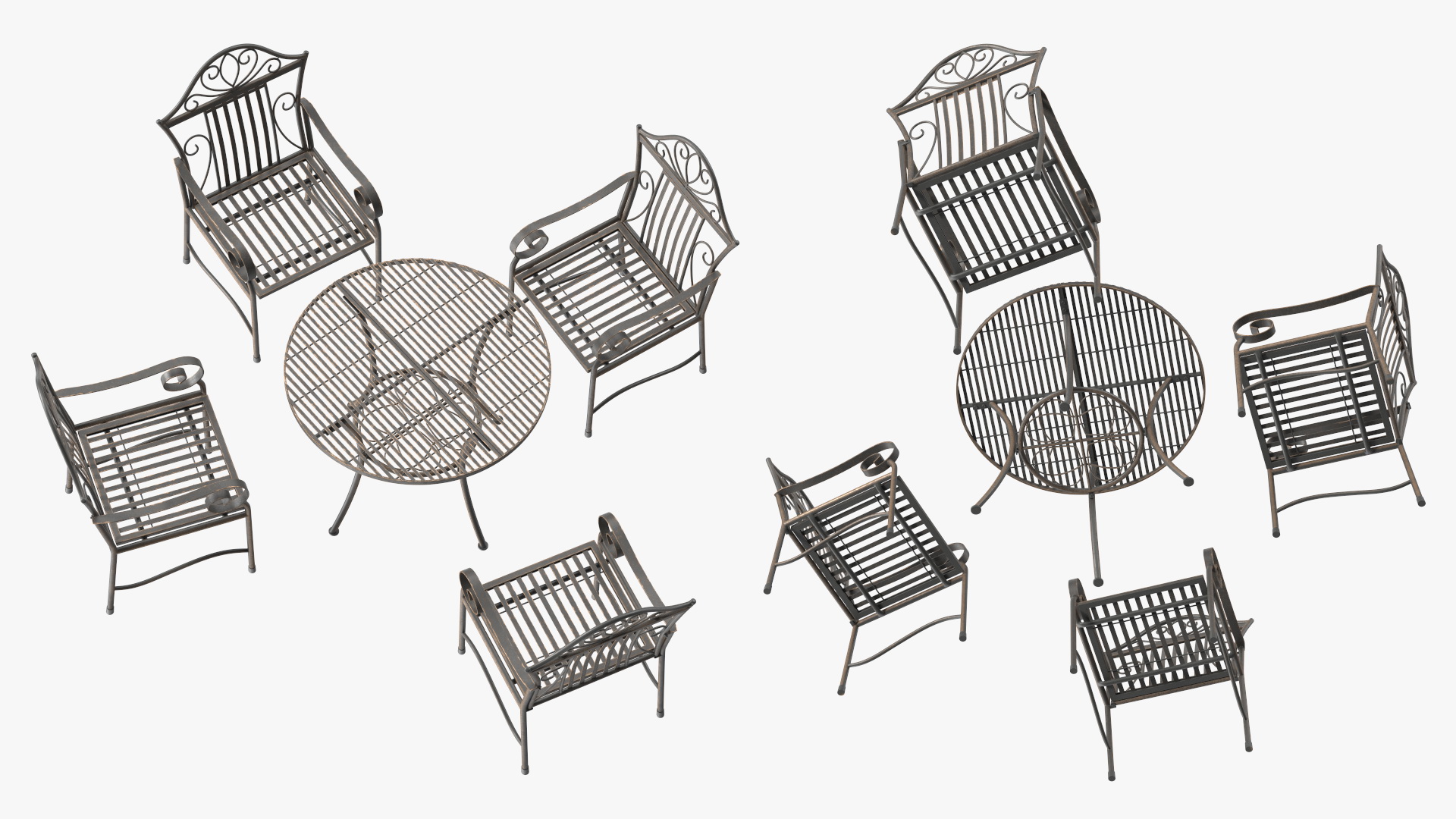 Black Iron Garden Furniture 3D