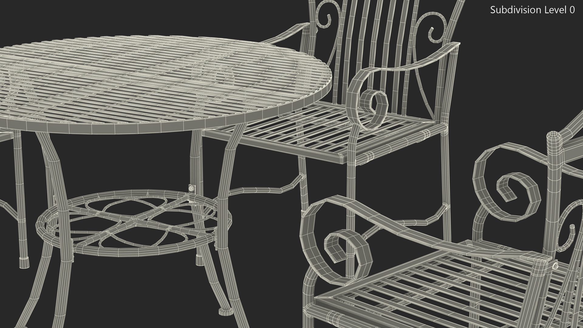 Black Iron Garden Furniture 3D
