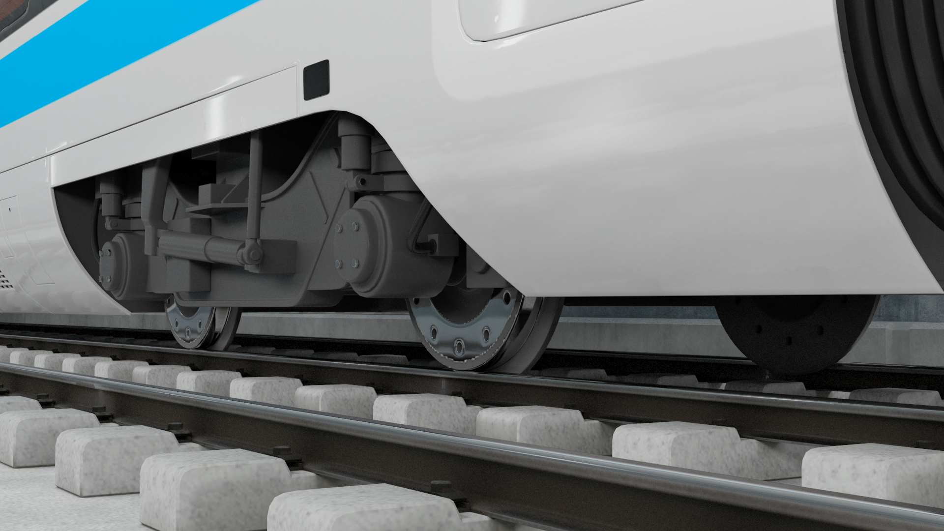 3D Railway Tunnel Section with Train model
