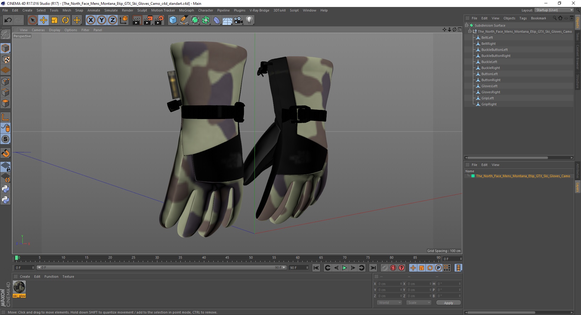 The North Face Mens Montana Etip GTX Ski Gloves Camo 3D