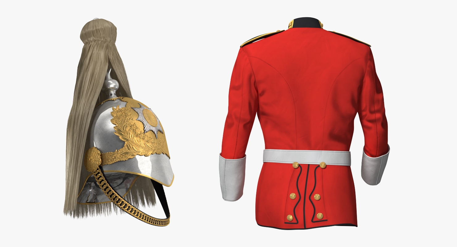 3D model British Royal Lifeguard Walking Pose with Fur