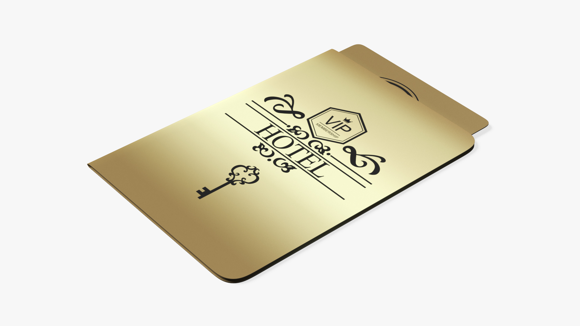 Guest Room Hotel Keycard Gold 3D model