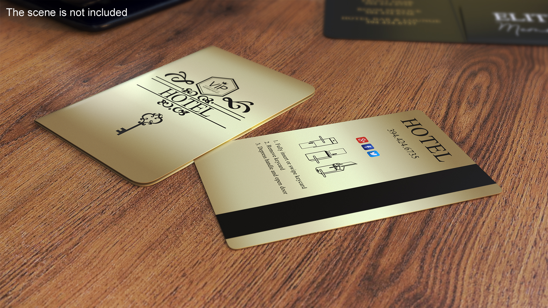 Guest Room Hotel Keycard Gold 3D model