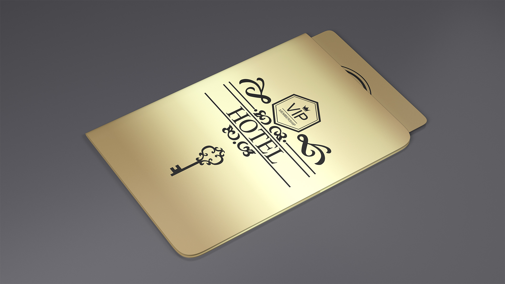 Guest Room Hotel Keycard Gold 3D model