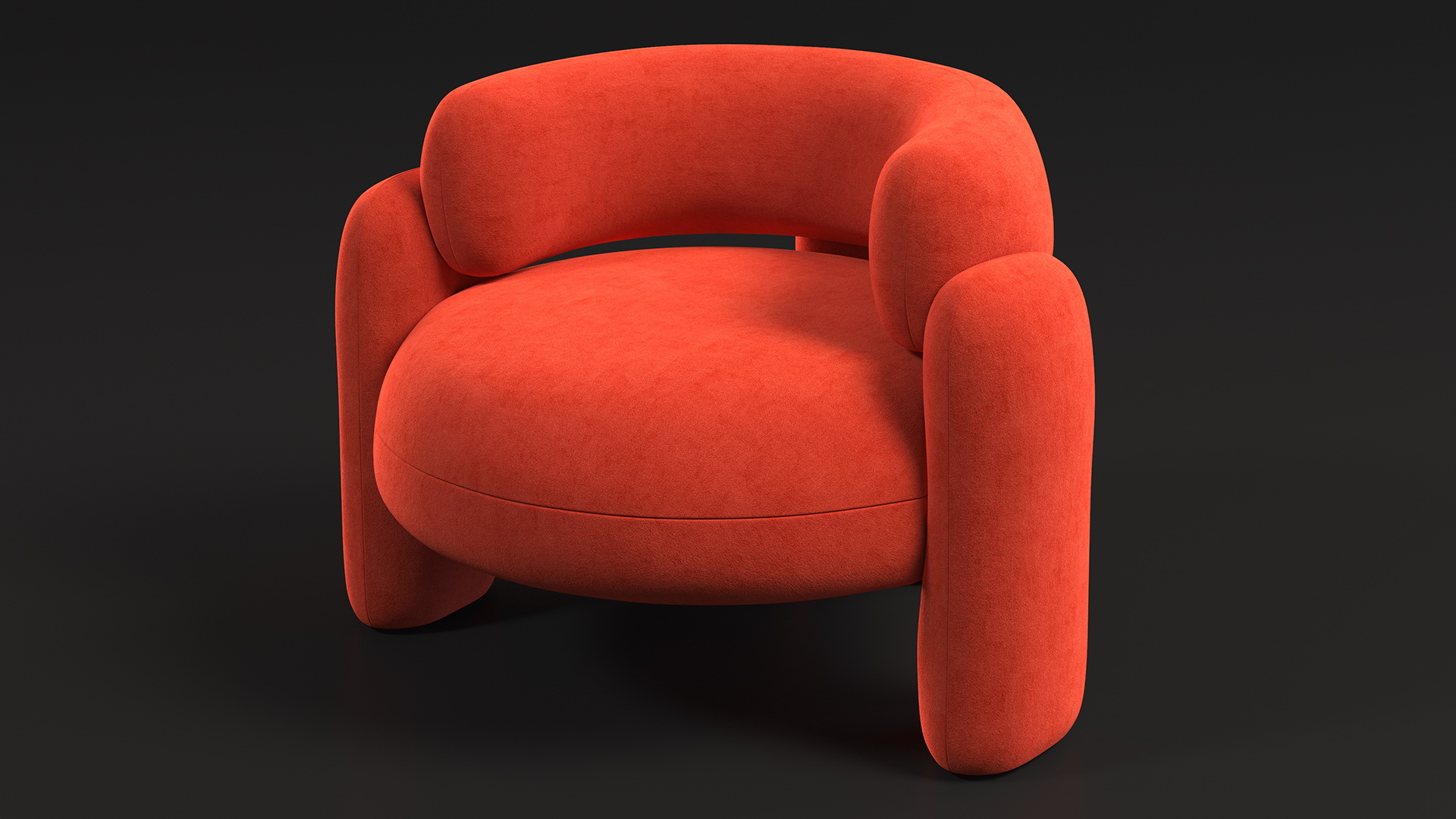 Red Velvet Royal Stranger Embrace Armchair 3D