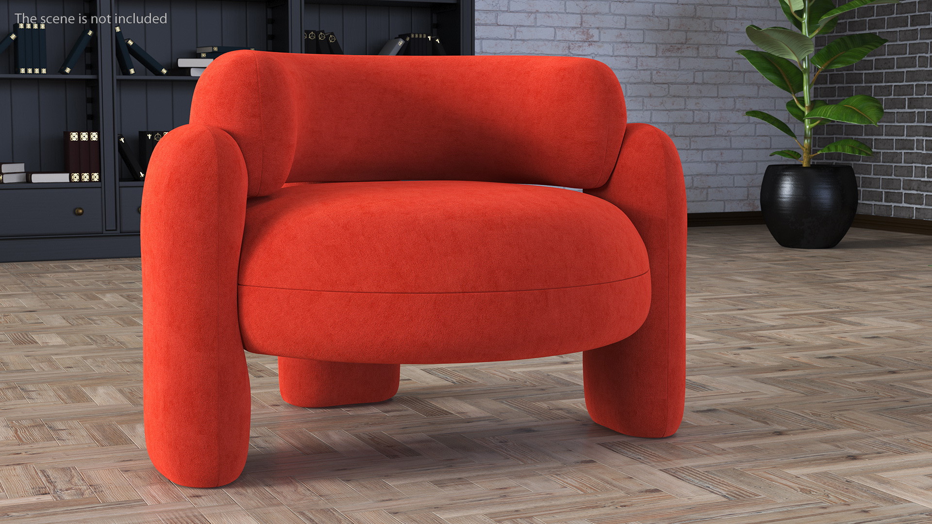 Red Velvet Royal Stranger Embrace Armchair 3D