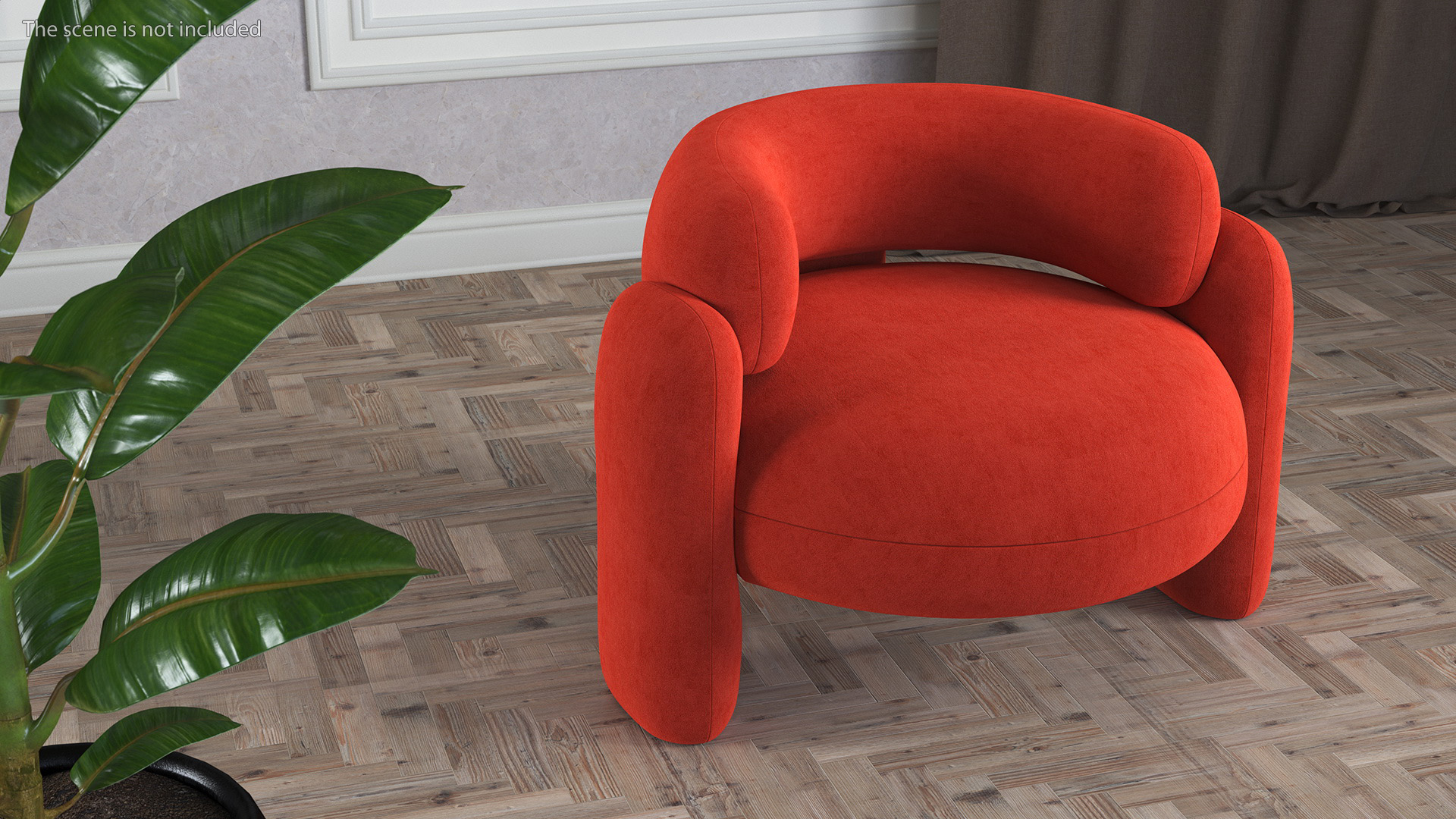 Red Velvet Royal Stranger Embrace Armchair 3D