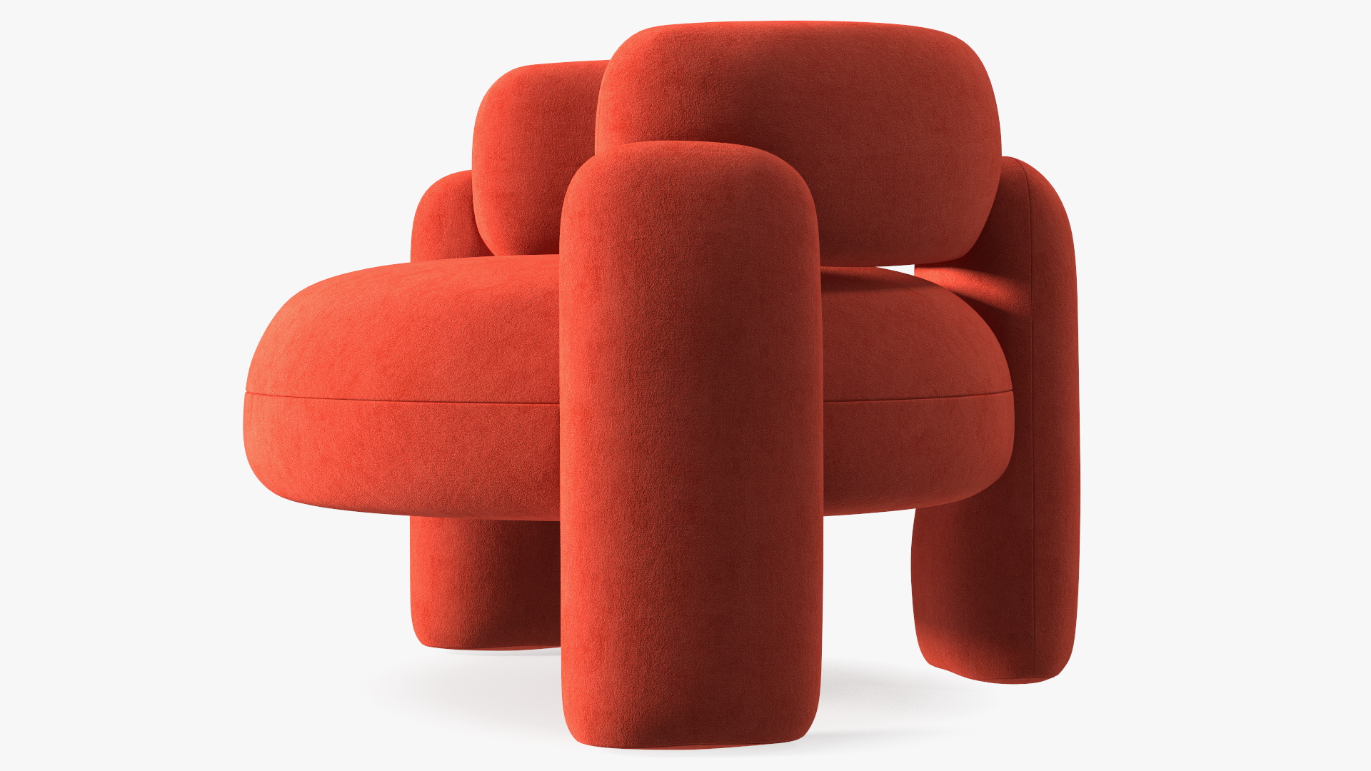 Red Velvet Royal Stranger Embrace Armchair 3D