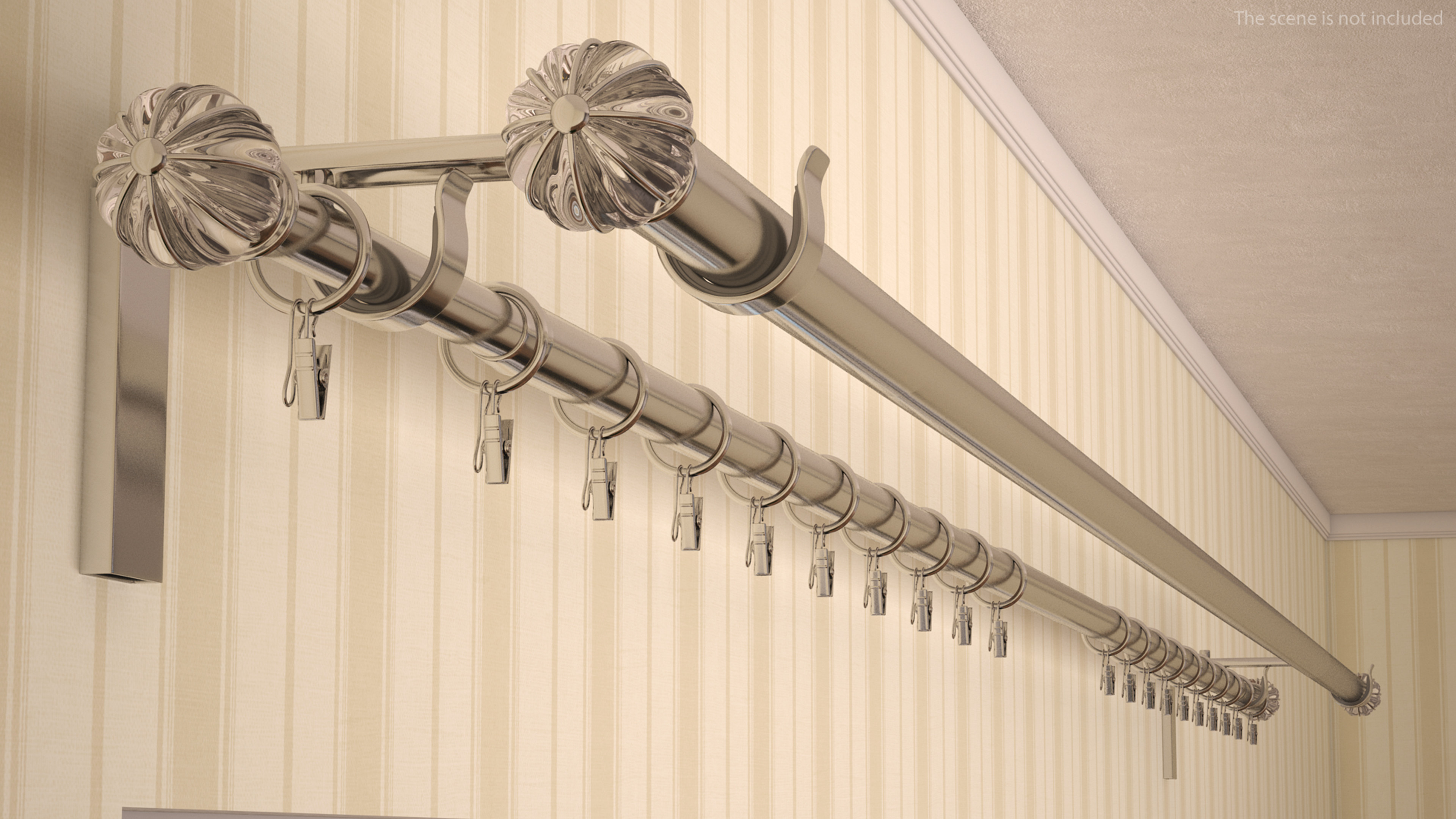 Silver Curtain Rods 3D model