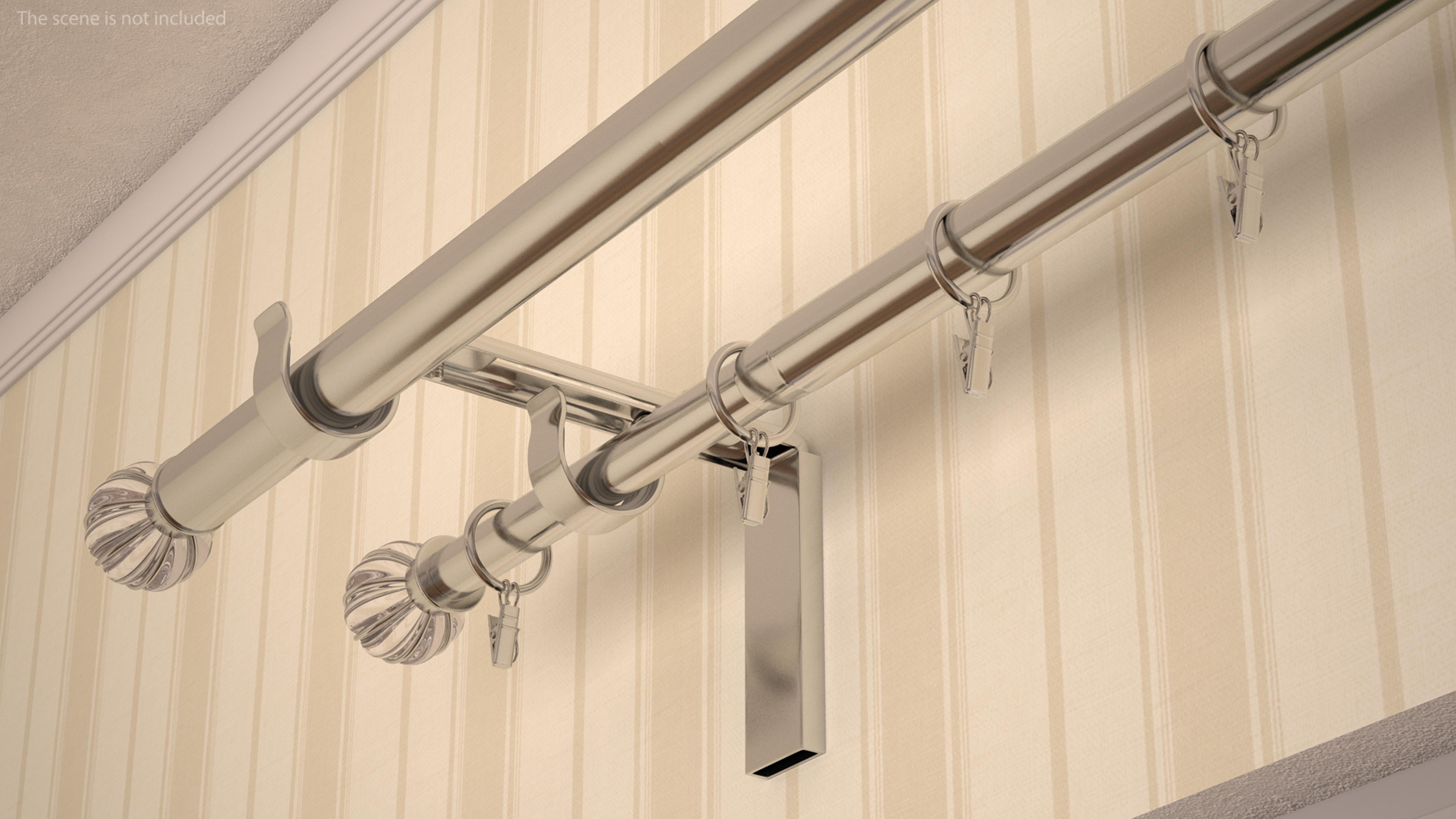 Silver Curtain Rods 3D model