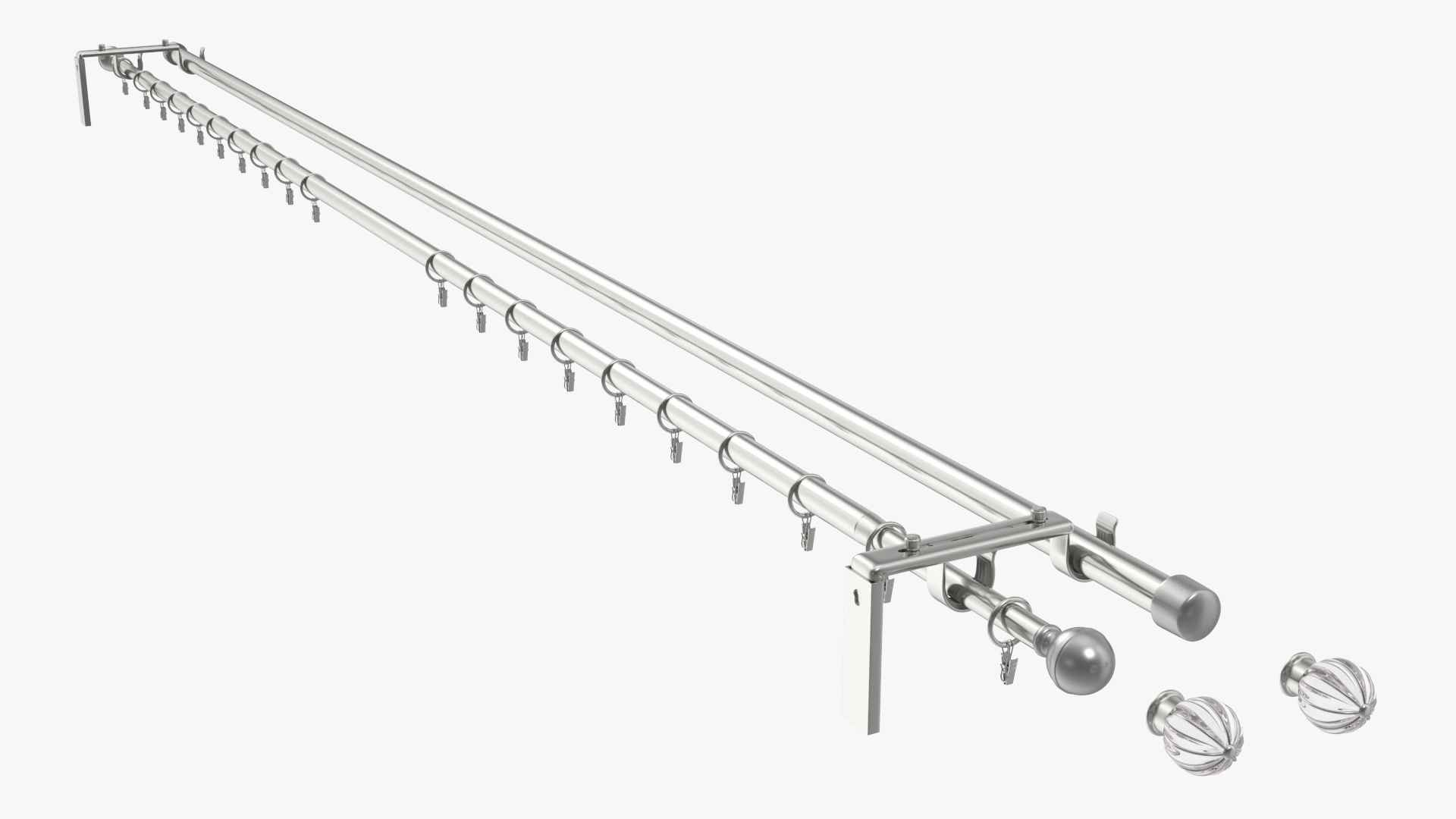 Silver Curtain Rods 3D model